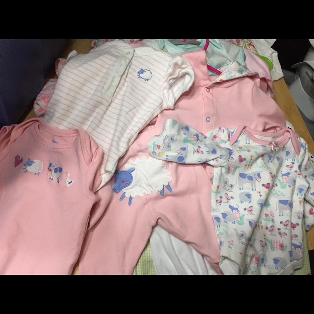 Gymboree 5 piece set lamb farm animals print